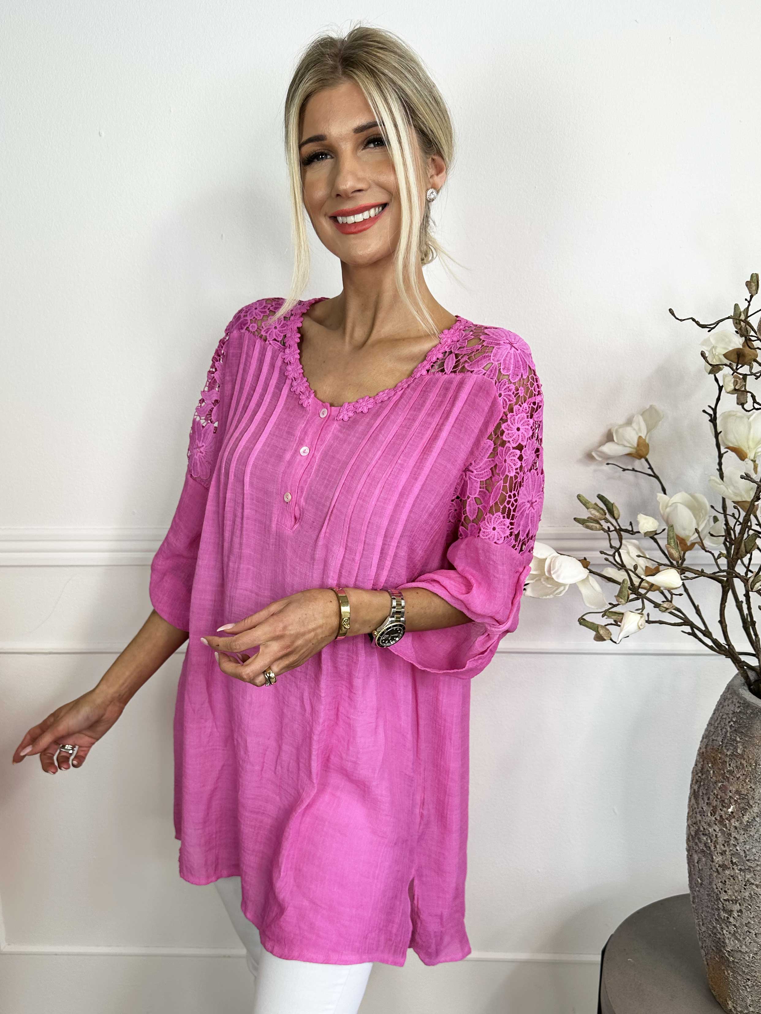 Juliette - Tunika med broderier i bomullsblandning